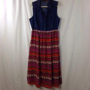 Speed Control Denim Shirtwaist Maxi Dress Size 3X